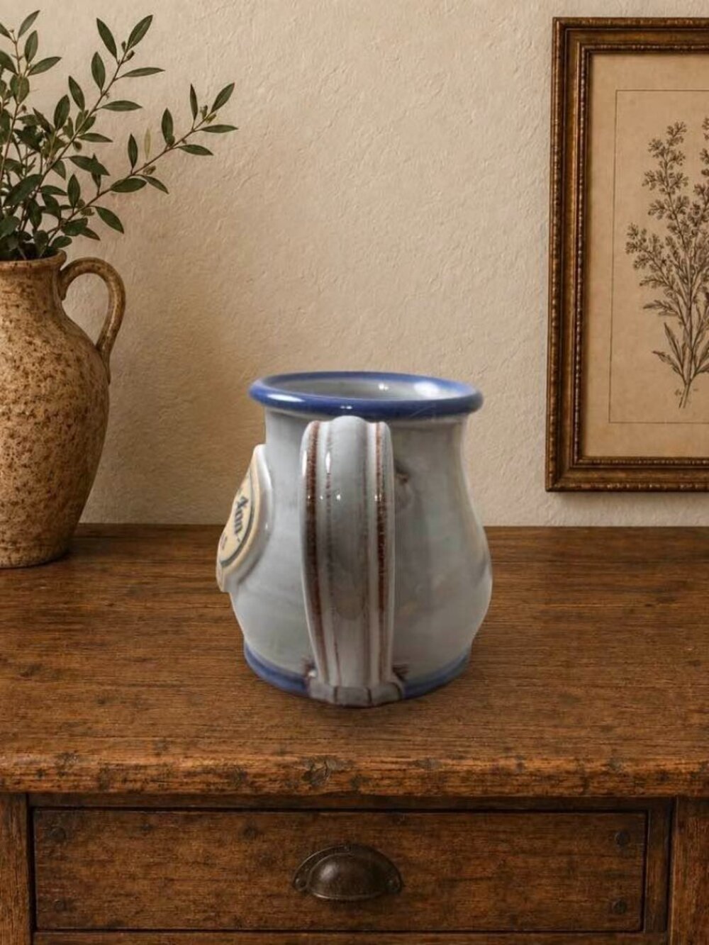 Deneen Pottery Hand Thrown Mug Blue Olde Buffalo Inn Nappanee Bed and Breakfast - Picture 5 of 5